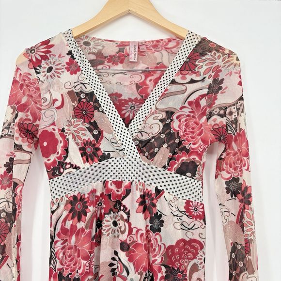 Sweet‎ Pea by Stacy Frati Women’s Sheer Top/Dress – Small – Y2K Eclectic 70s - Picture 3 of 8